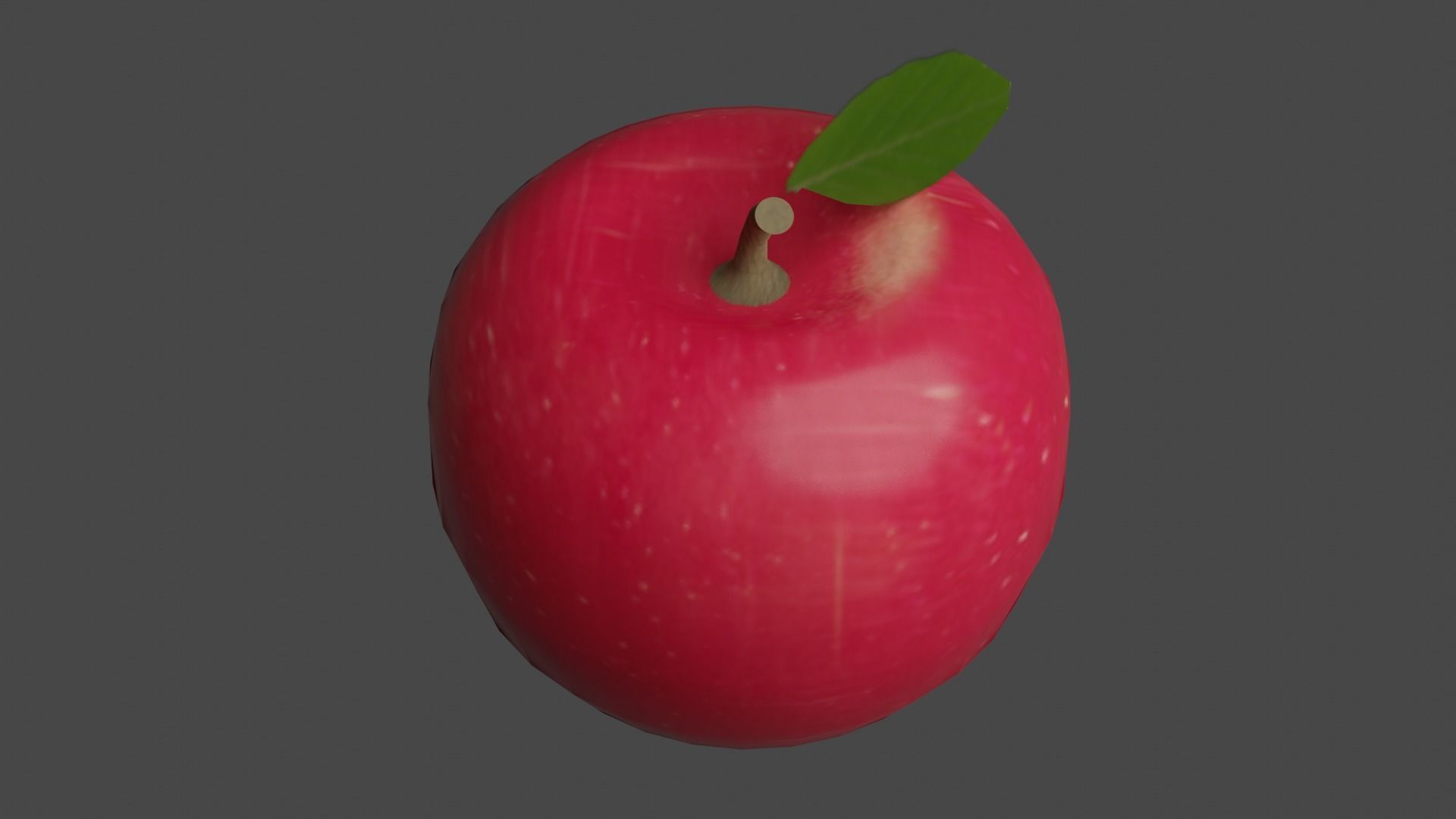 Apple with leaf Low-poly 3D model_2