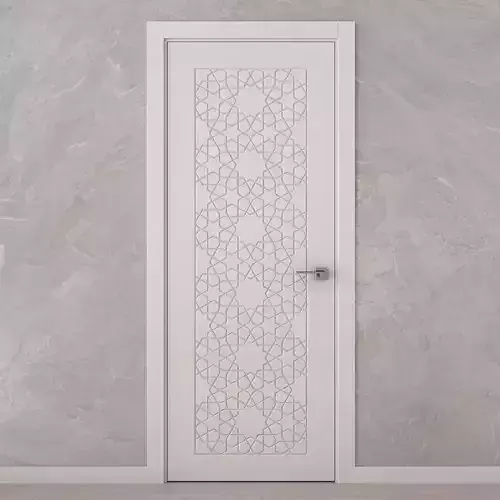 Interior door with carved arabian pattern 3D model