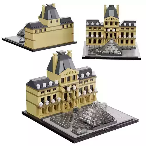Lego Architecture - 21024 Louvre 3D model Lego Architecture - 21024 Louvre 3D model