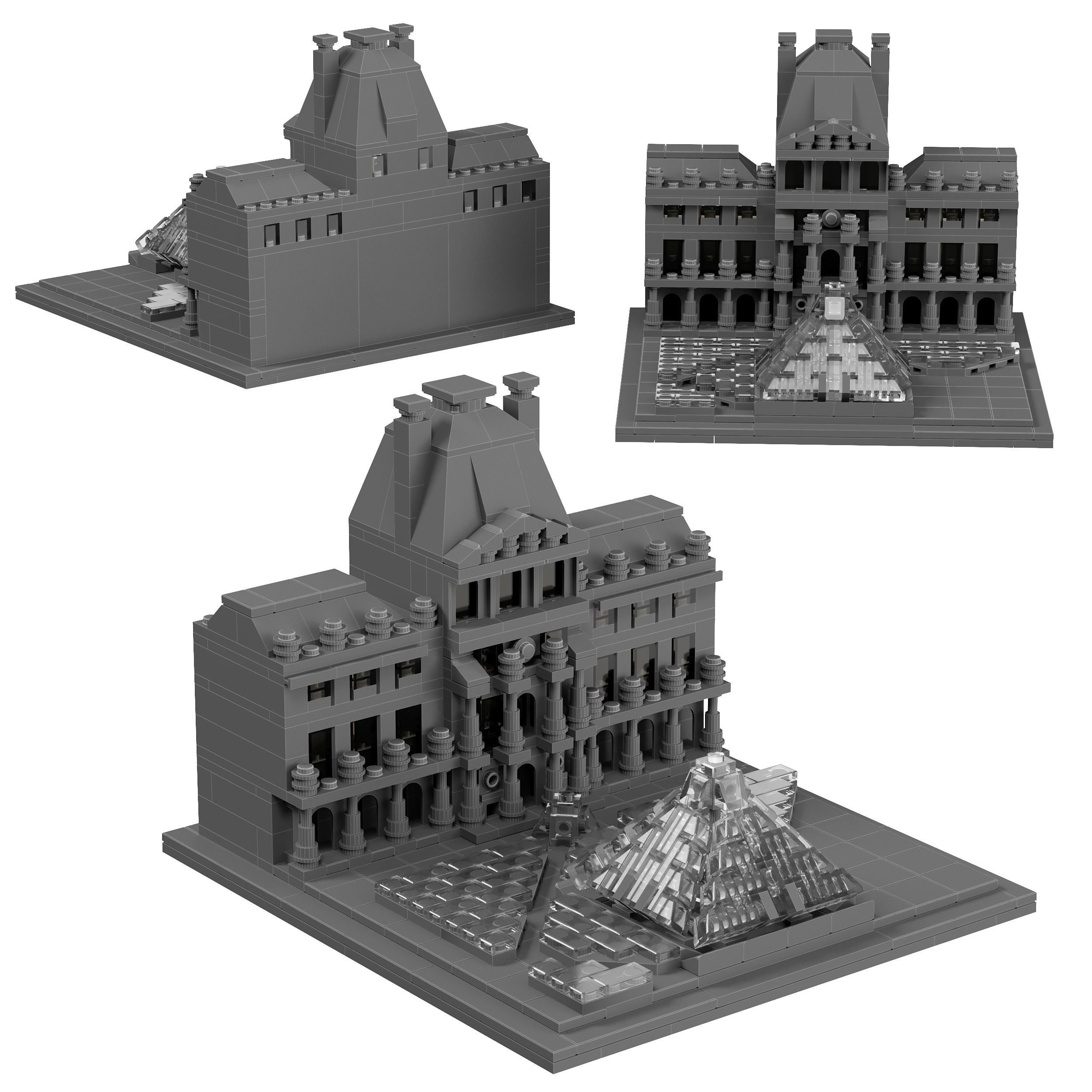 Lego Architecture - 21024 Louvre 3D model_1