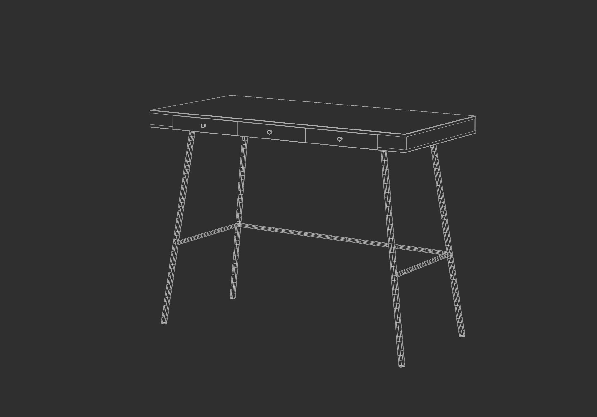 Small desk 3D model_4