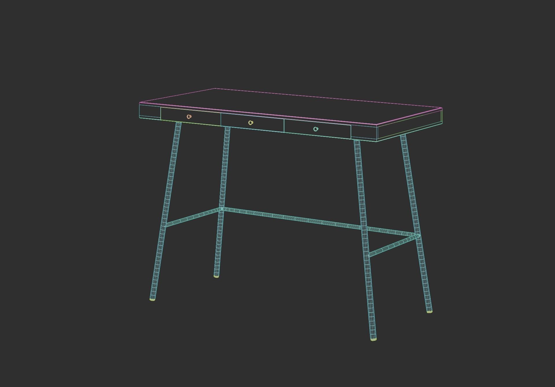 Small desk 3D model_5