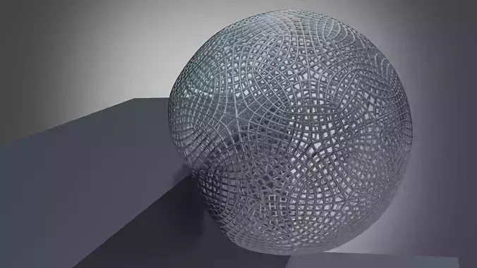 Soft Wireframe Iron Ball  Low-poly 3D model