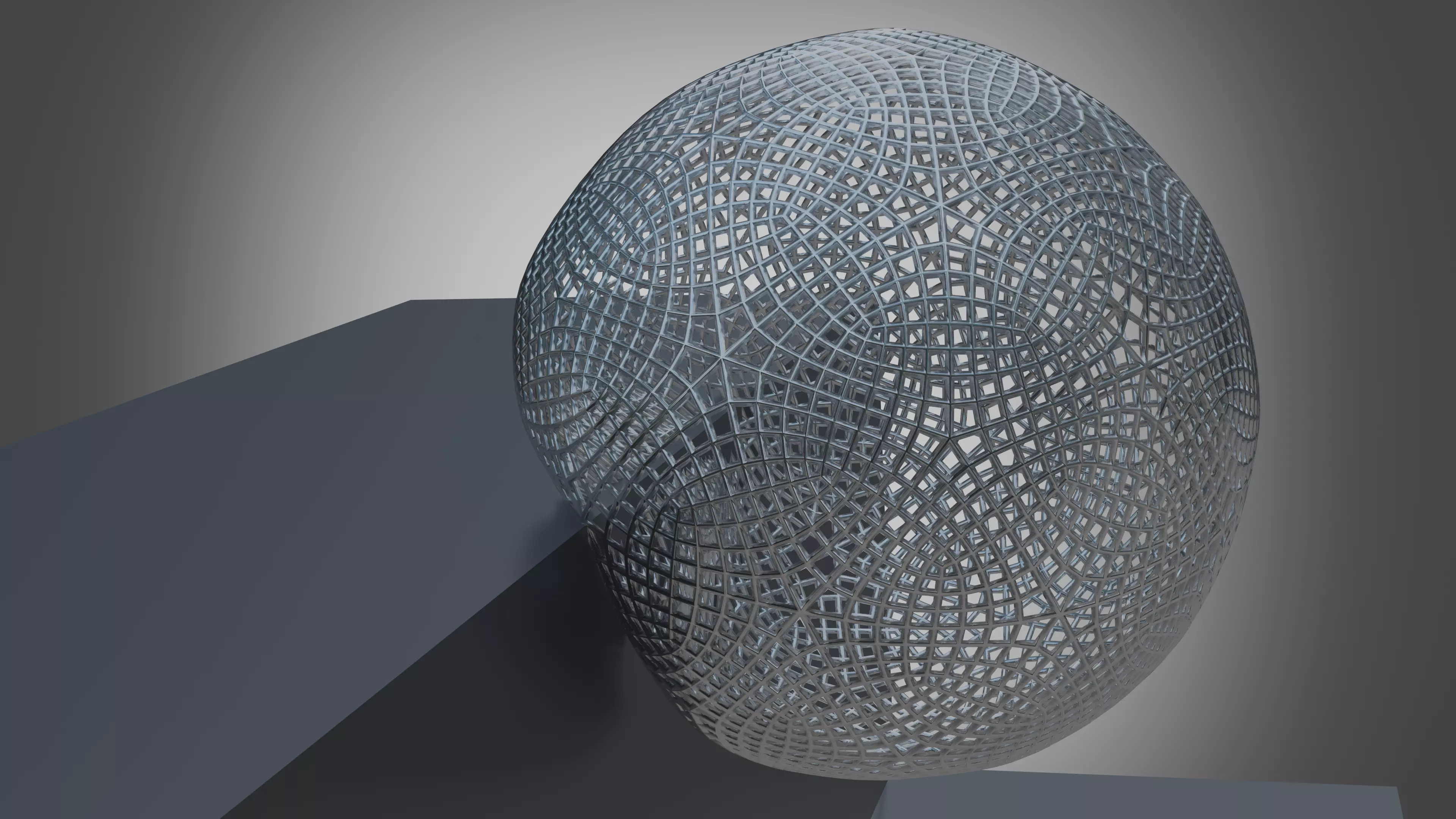 Soft Wireframe Iron Ball  Low-poly 3D model_0