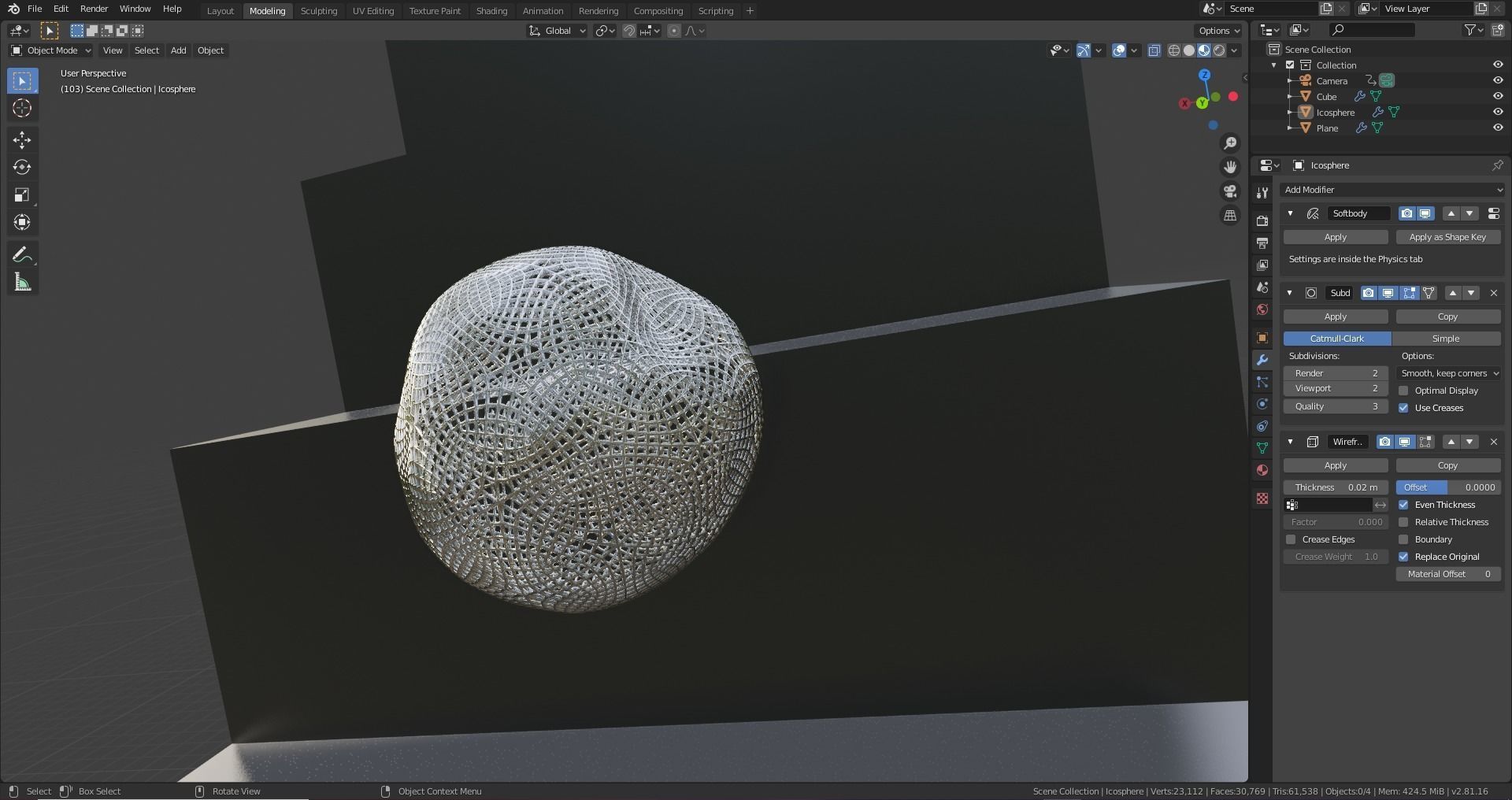 Soft Wireframe Iron Ball  Low-poly 3D model_4