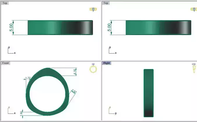 3DM Wedding Ring U005