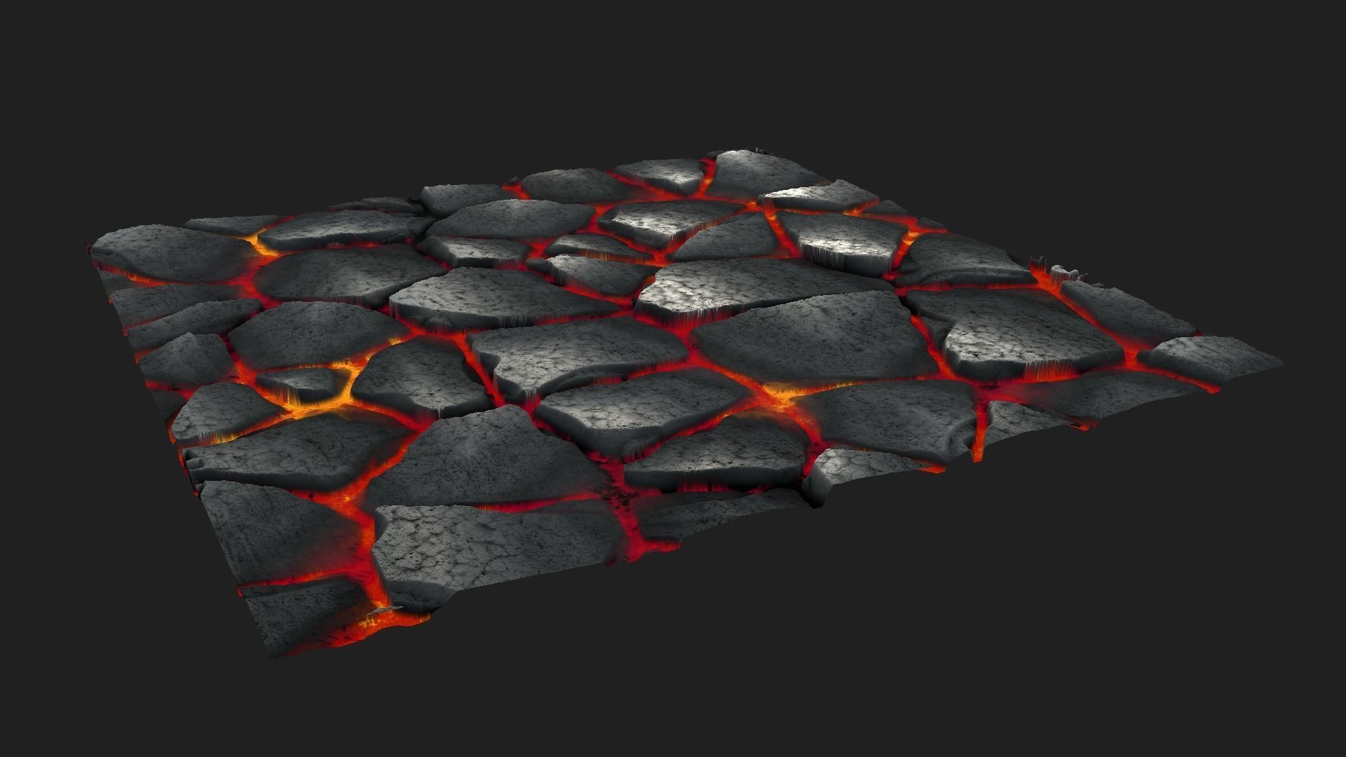 Rocks with Lava Free low-poly 3D model_4