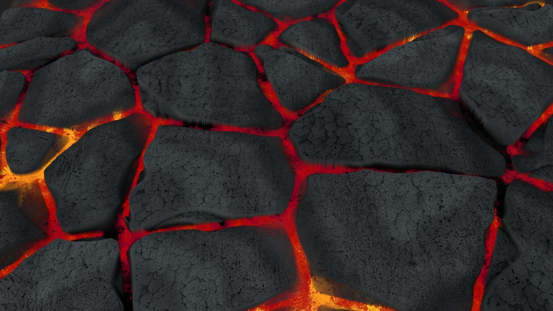 Rocks with Lava Free low-poly 3D model_1