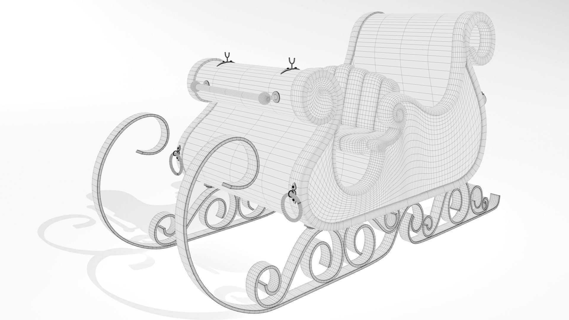 Santa Claus Sleigh 3D model_9