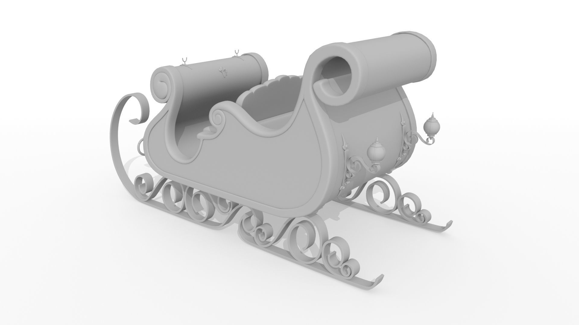 Santa Claus Sleigh 3D model_7