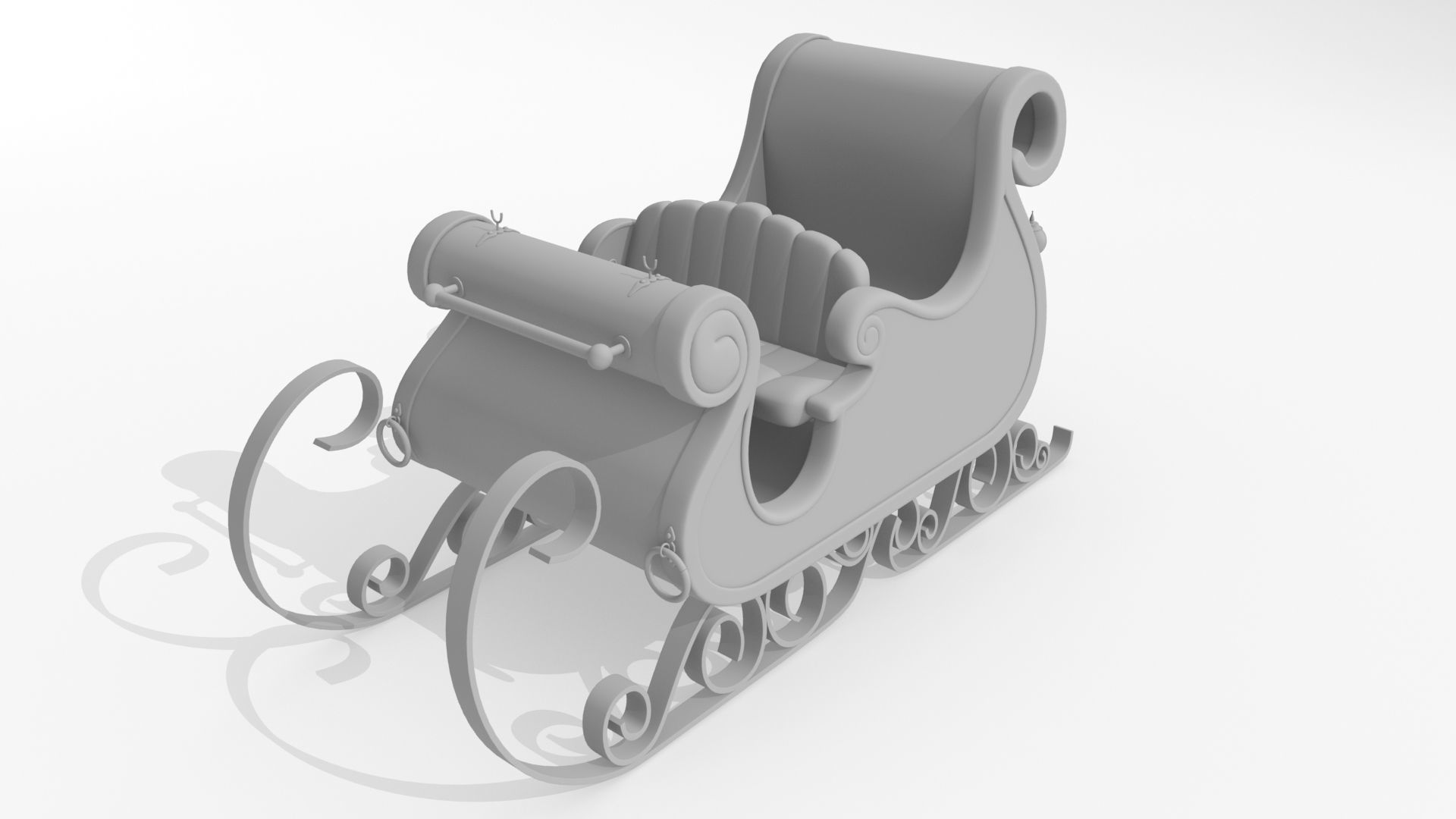 Santa Claus Sleigh 3D model_8