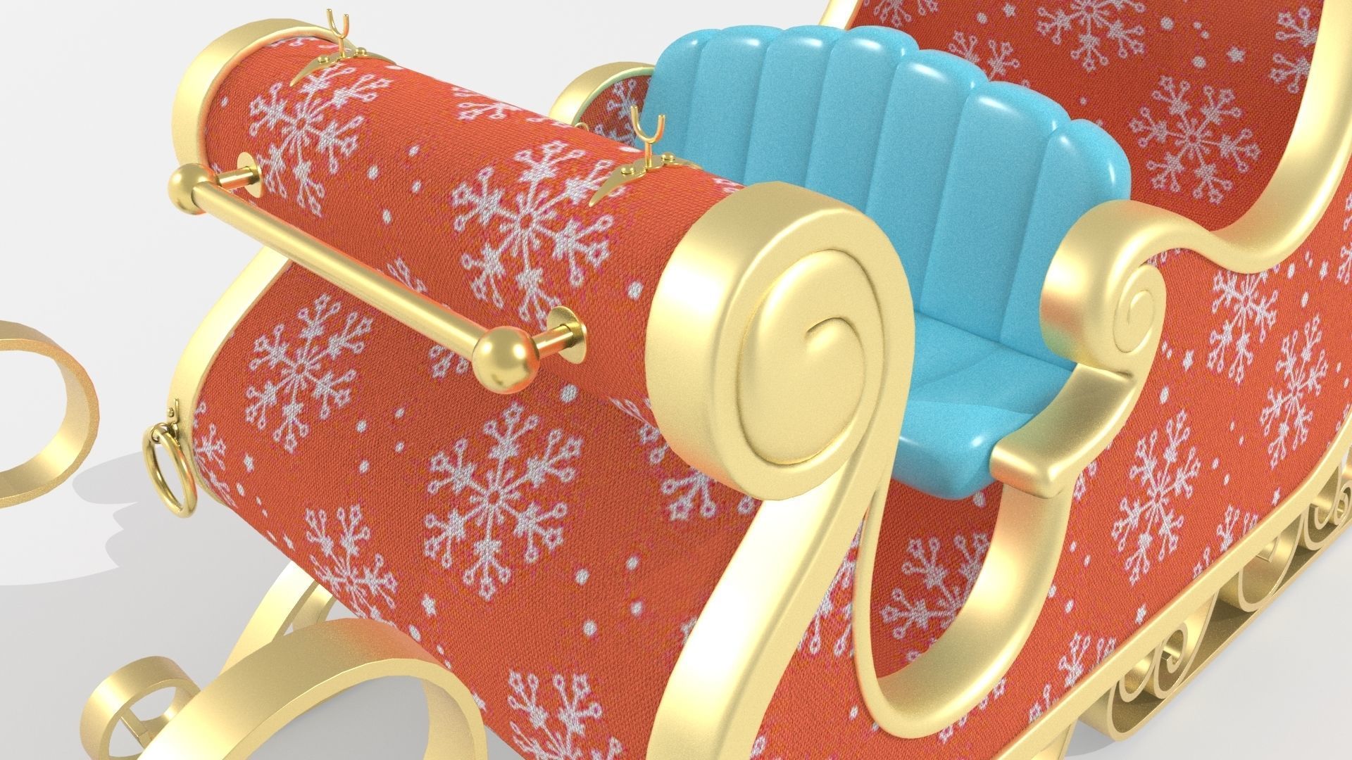 Santa Claus Sleigh 3D model_6