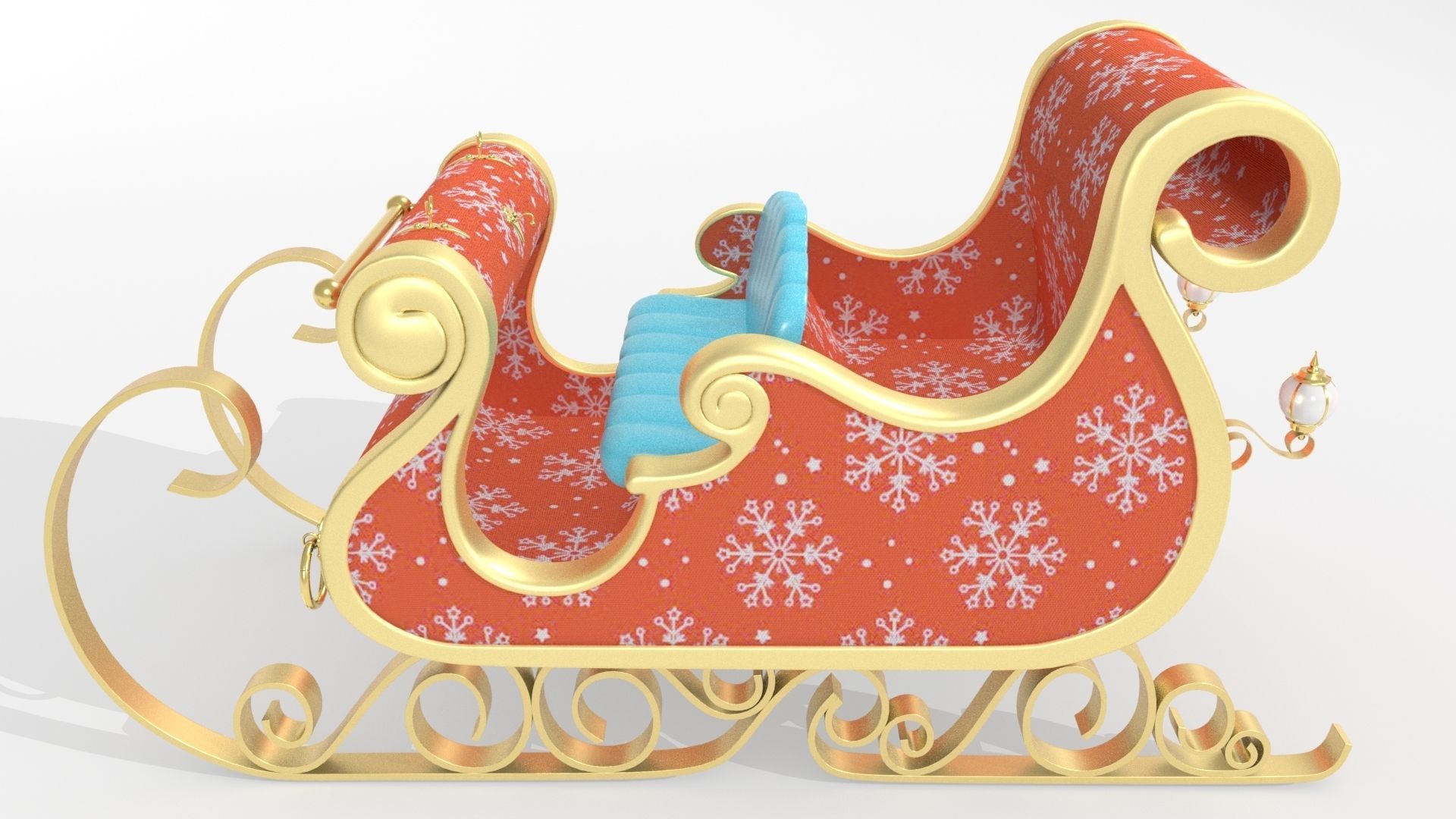 Santa Claus Sleigh 3D model_3