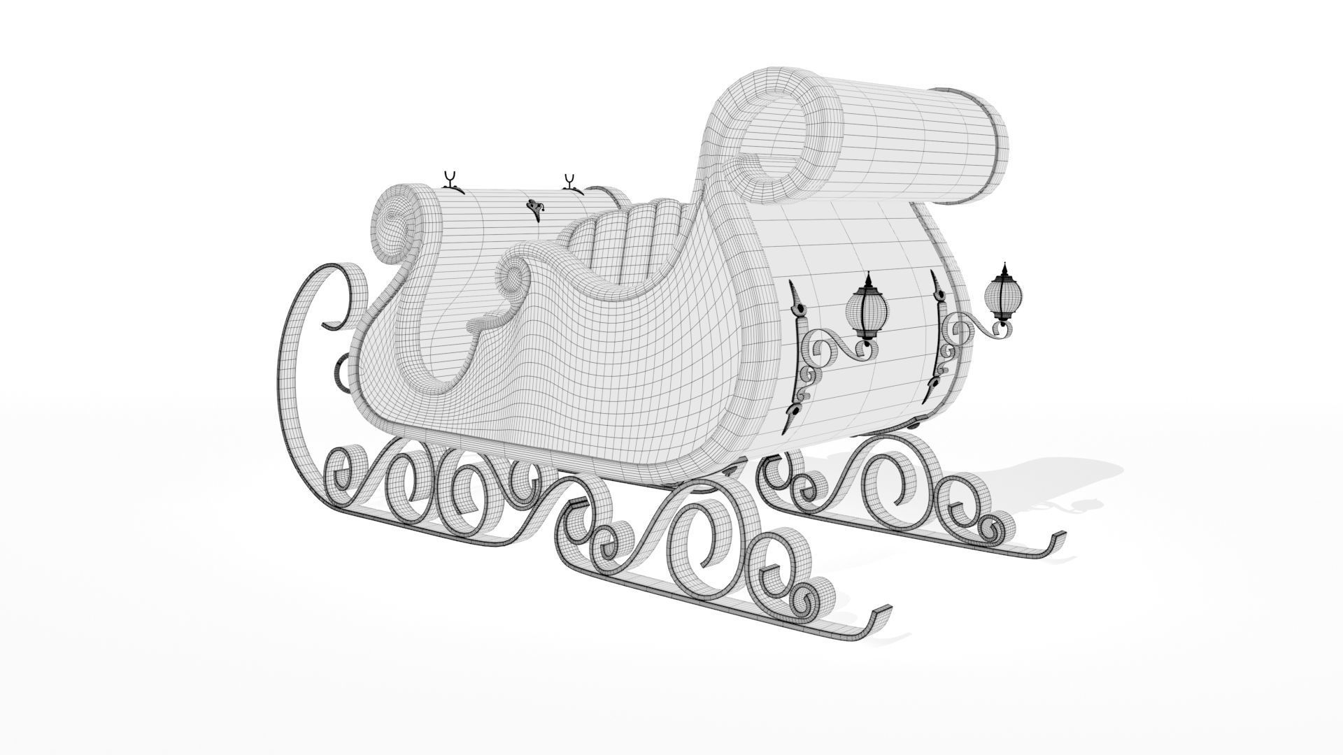 Santa Claus Sleigh 3D model_10