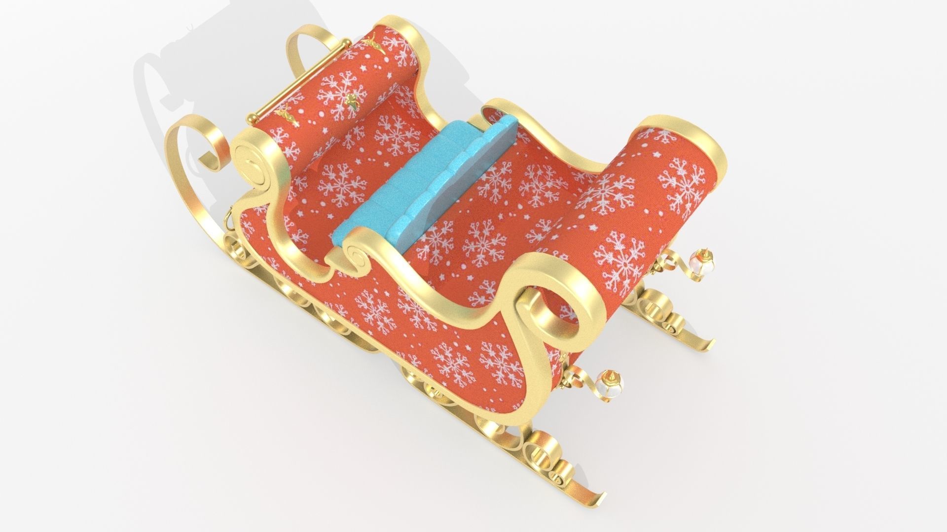 Santa Claus Sleigh 3D model_2