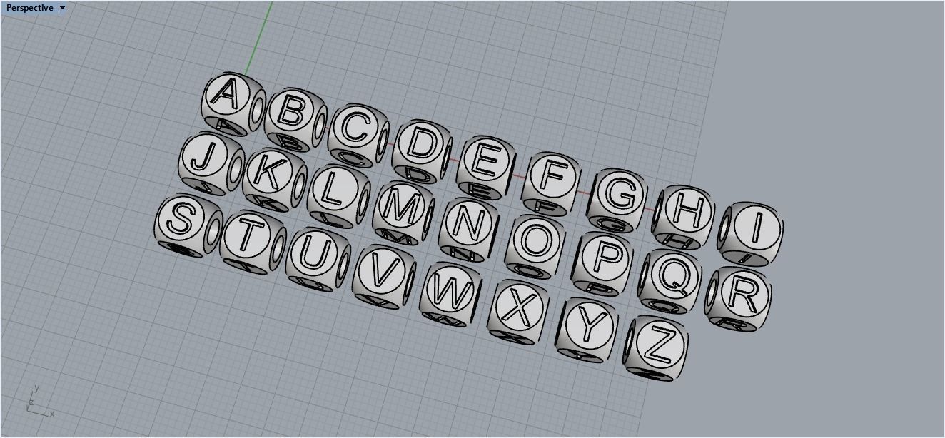 Charm 2    26 pieces 3D print model_10