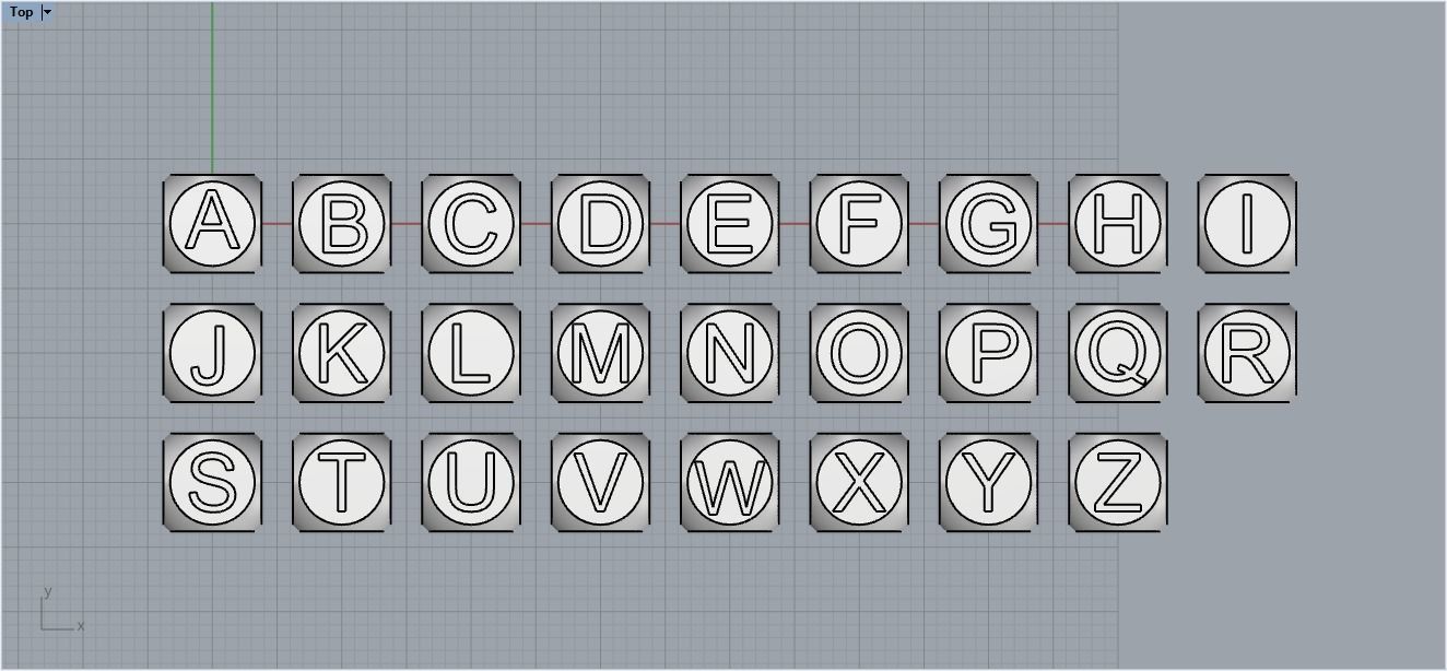 Charm 2    26 pieces 3D print model_7