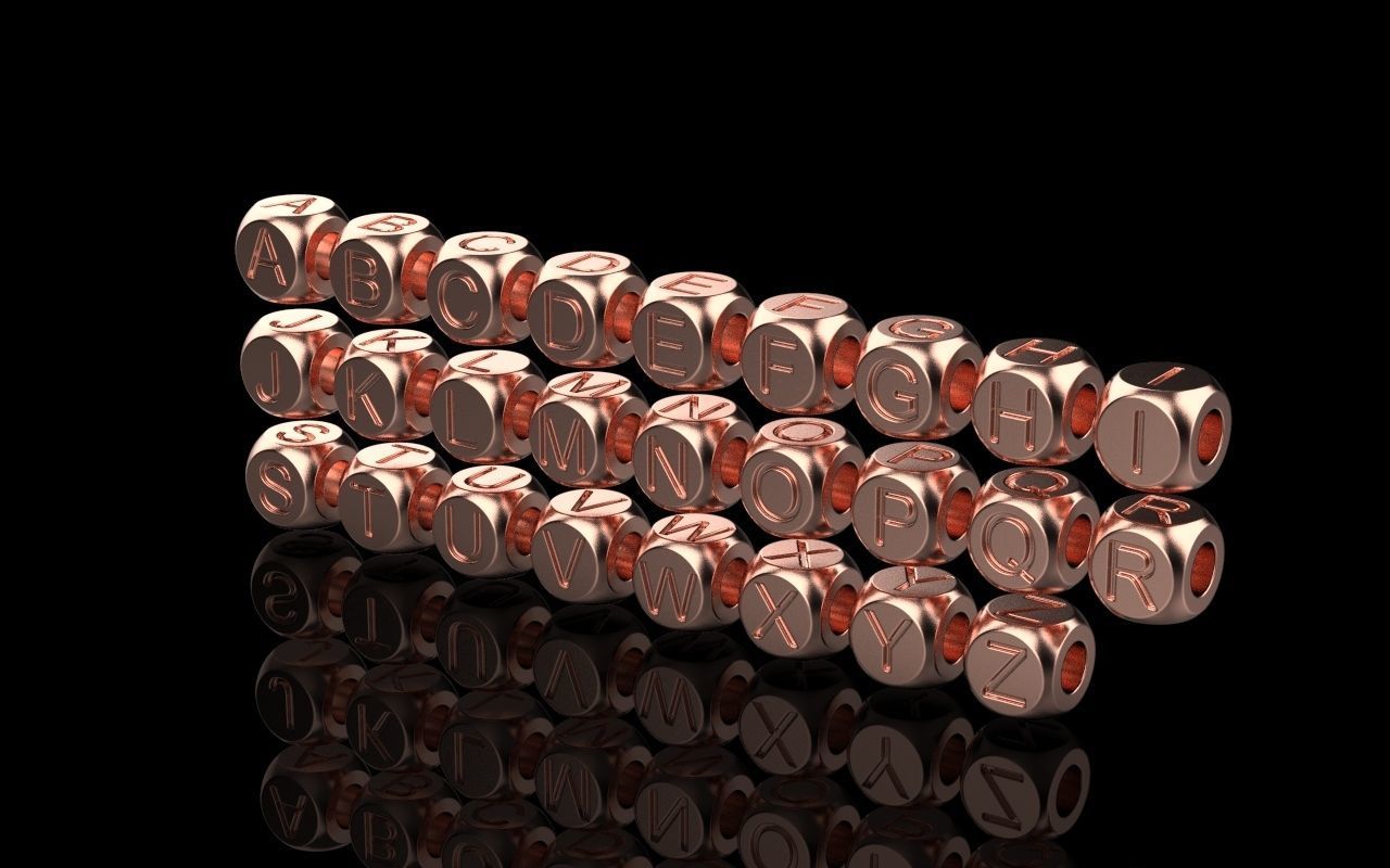 Charm 2    26 pieces 3D print model_5