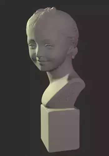 Terracotta bust of a young girl signed by Pigalle 3D model