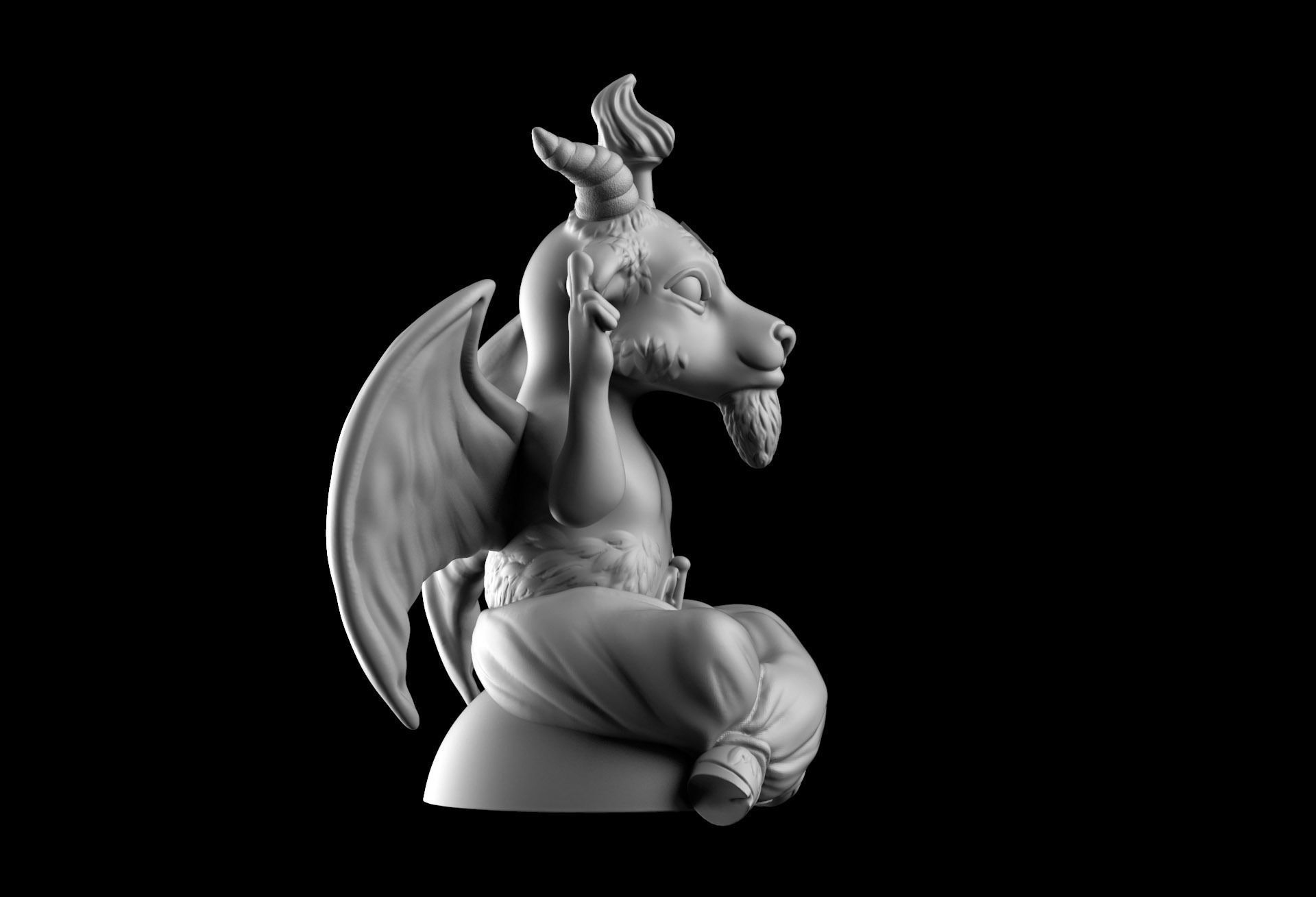 Baphomet Stylized 3D print model_5