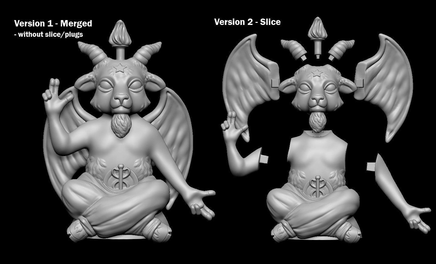 Baphomet Stylized 3D print model_8