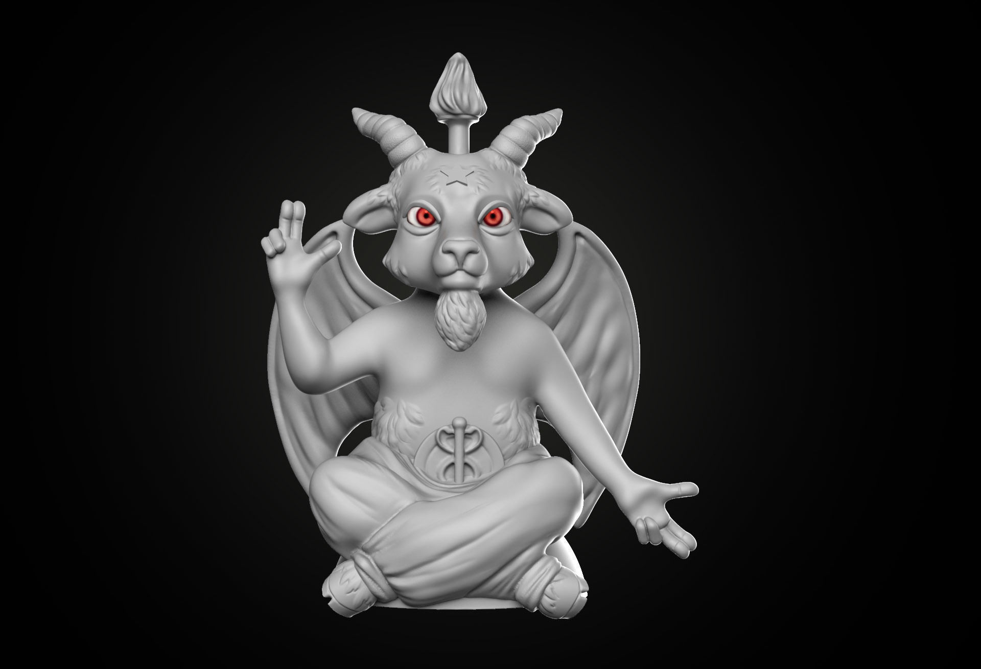 Baphomet Stylized 3D print model_2