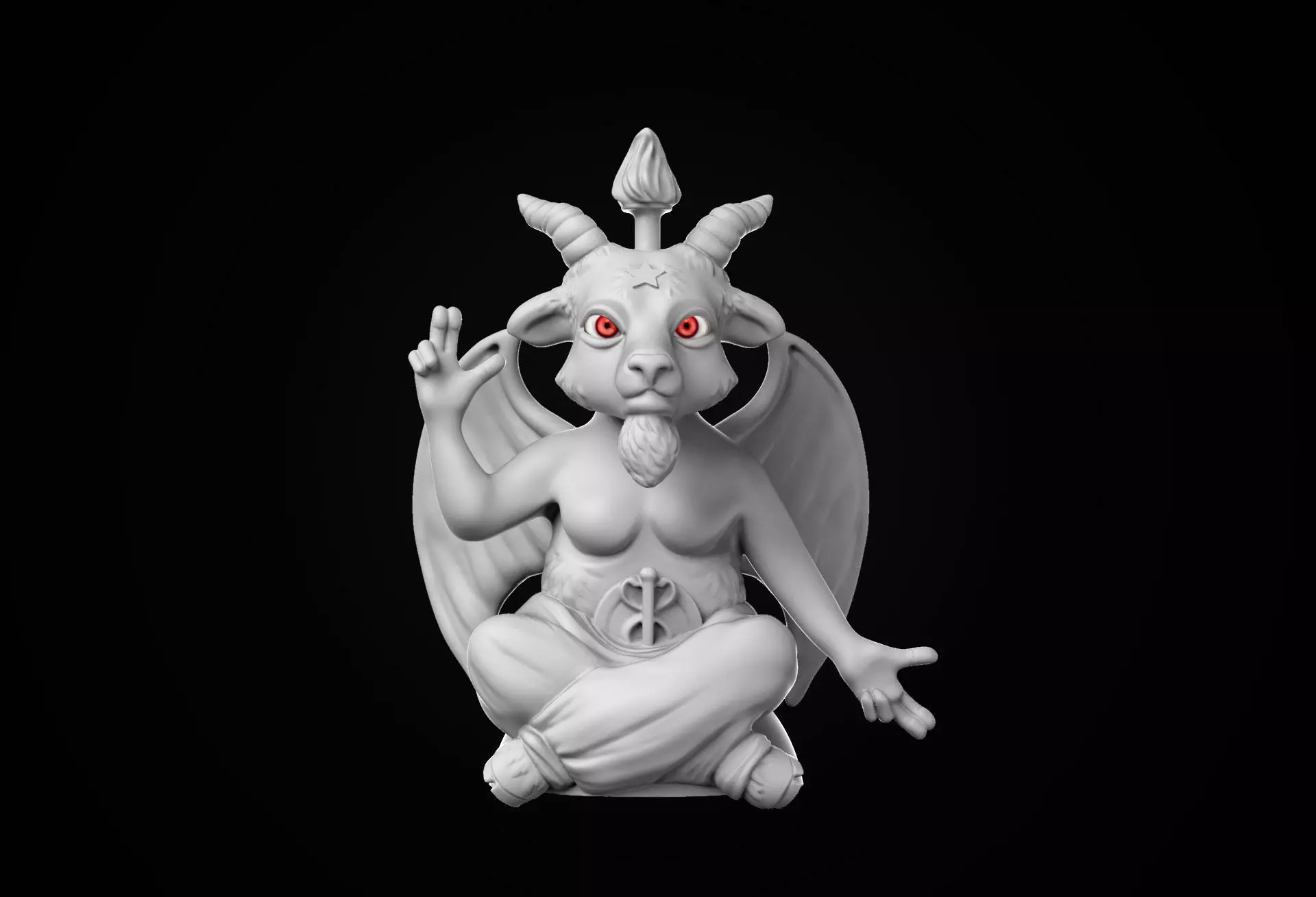 Baphomet Stylized 3D print model_0