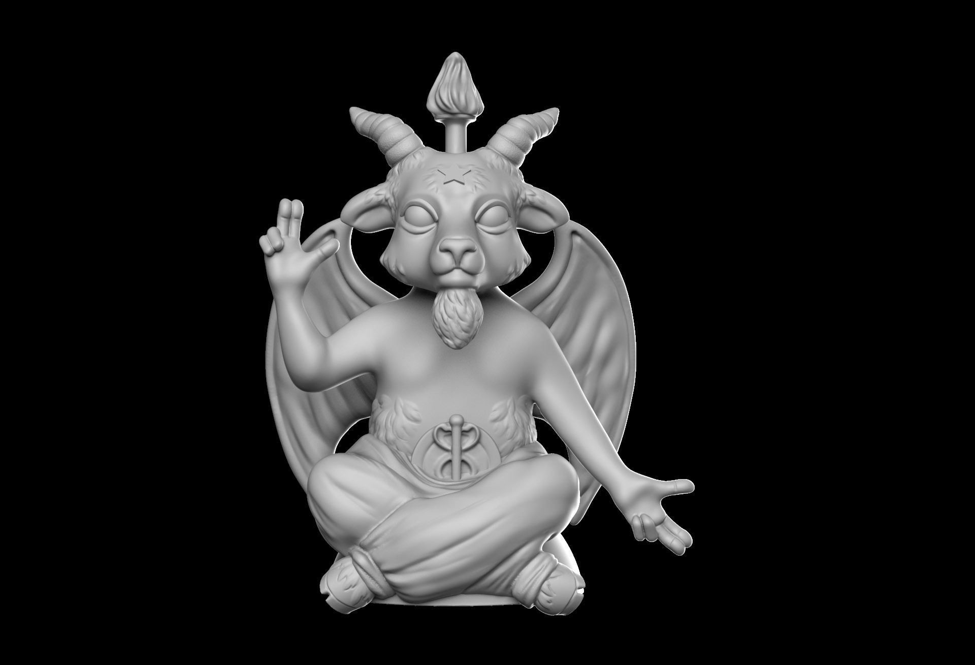 Baphomet Stylized 3D print model_3