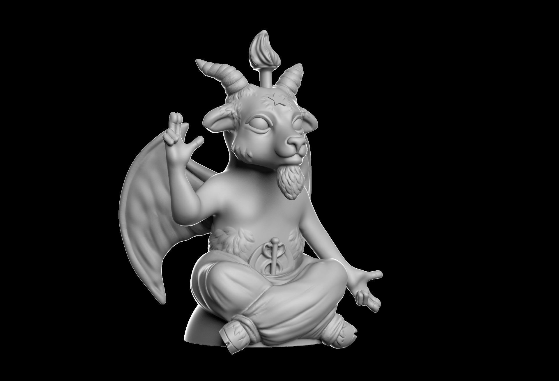 Baphomet Stylized 3D print model_4