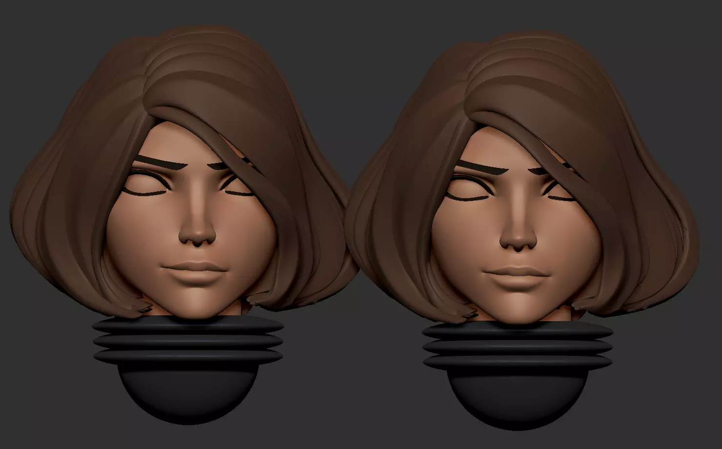 Anime set of Space nuns alternative heads 3D print model_0