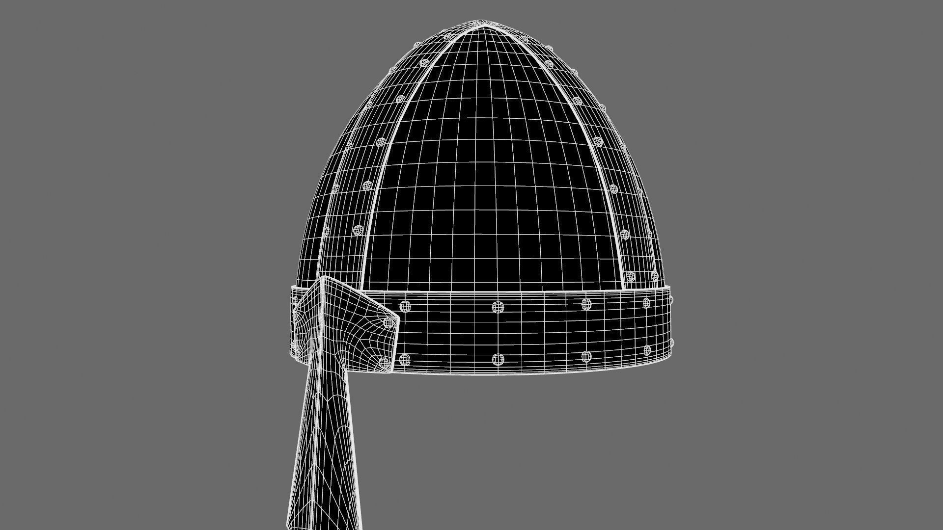 Medieval helmet Low-poly 3D model_12