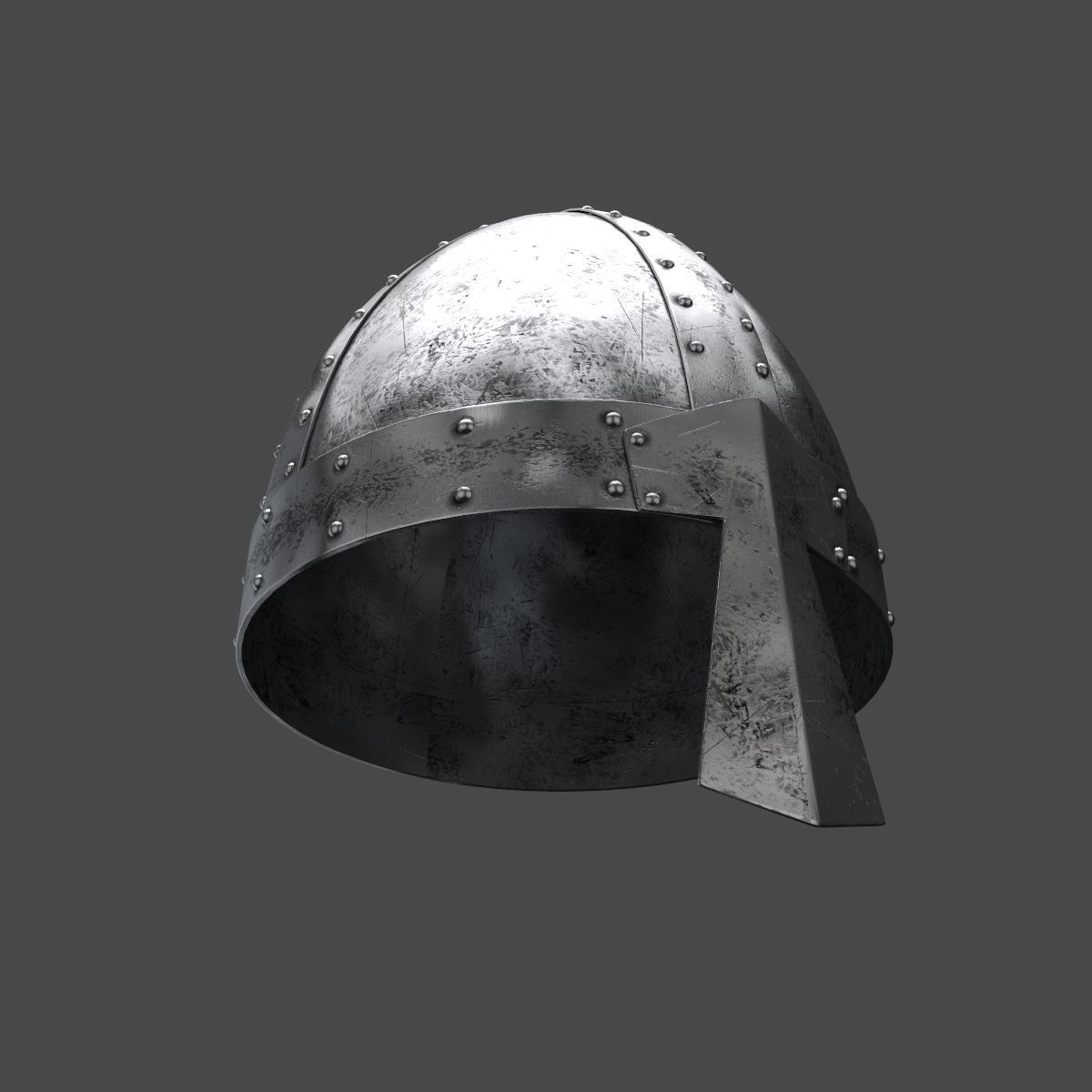 Medieval helmet Low-poly 3D model_9