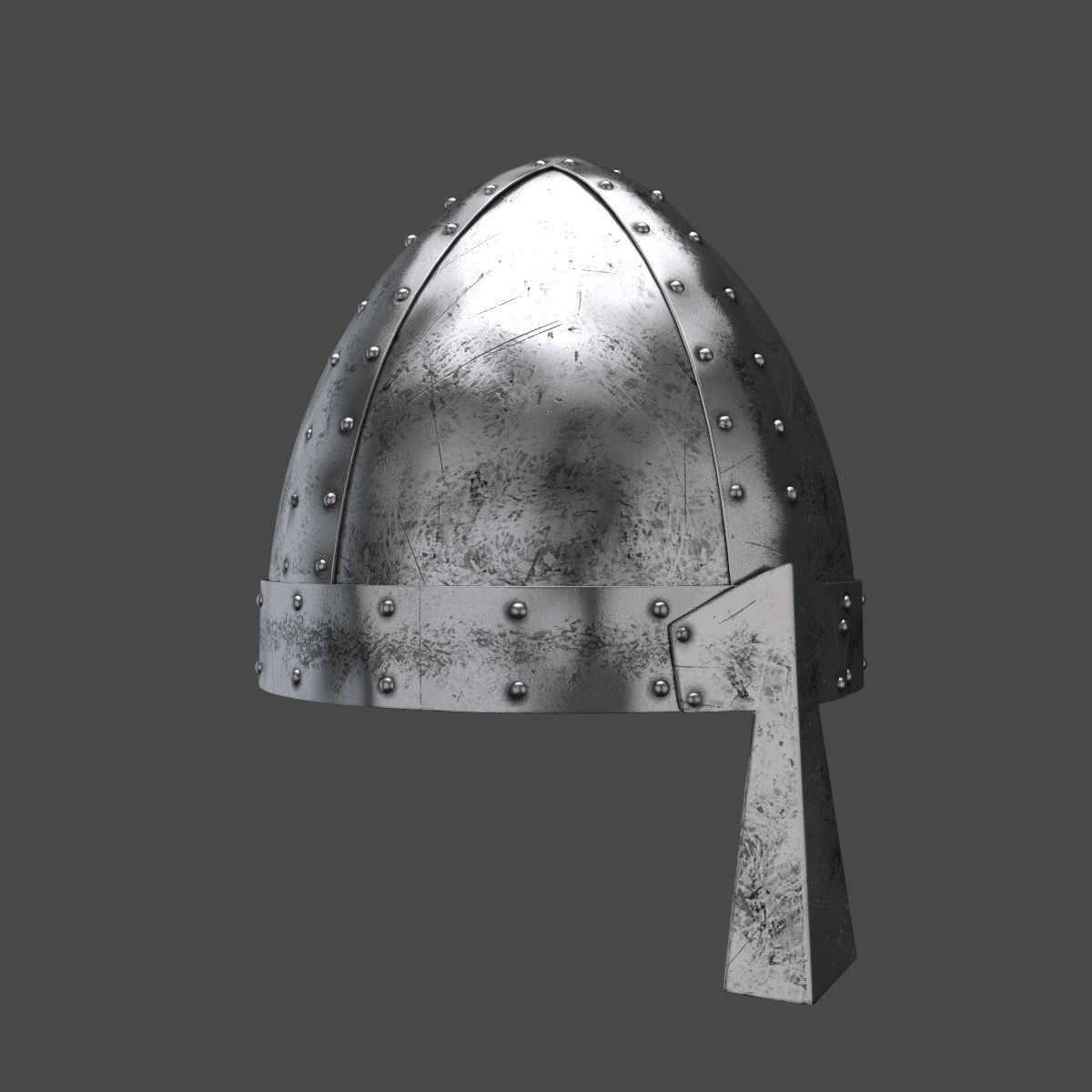 Medieval helmet Low-poly 3D model_5