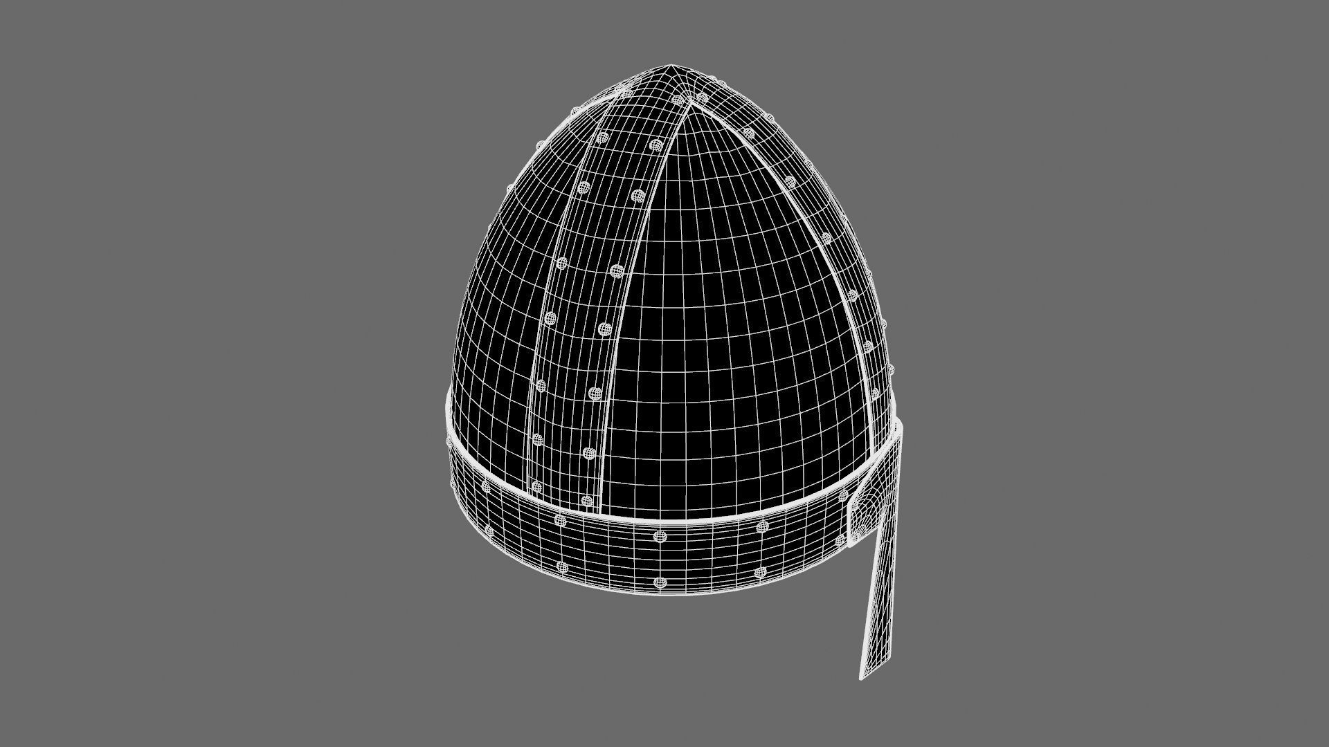 Medieval helmet Low-poly 3D model_17