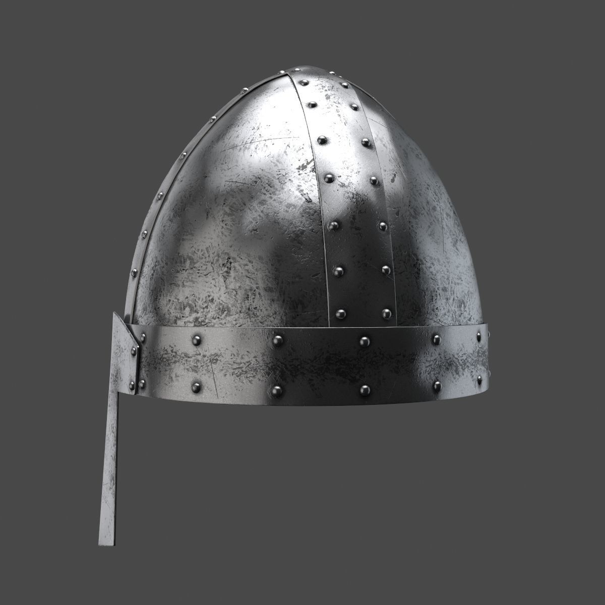 Medieval helmet Low-poly 3D model_2