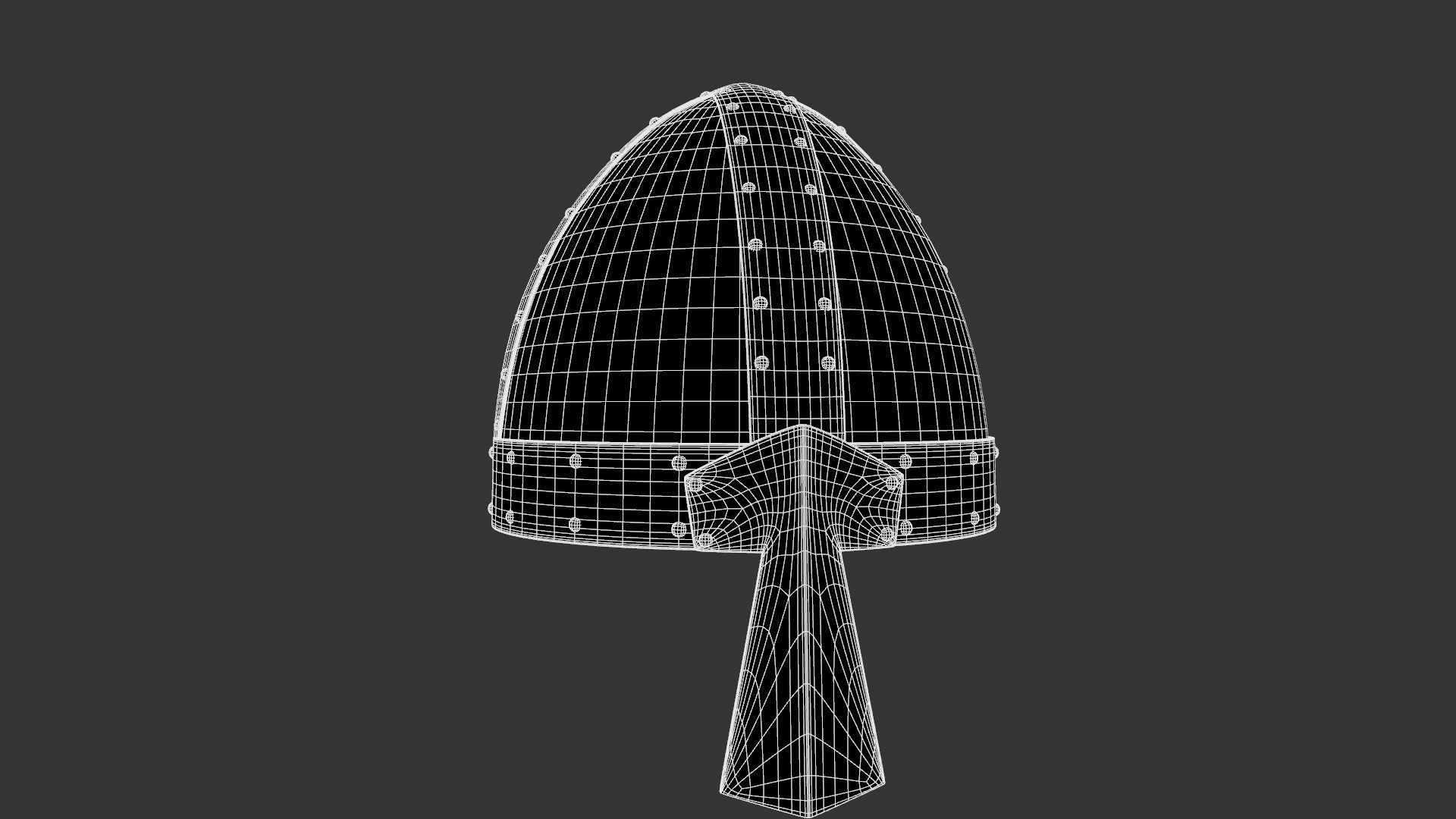 Medieval helmet Low-poly 3D model_13