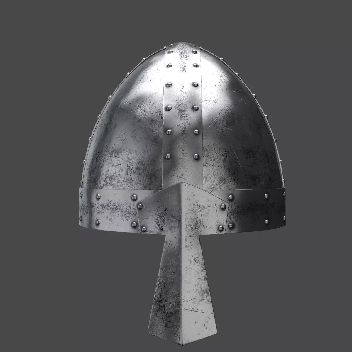 Medieval helmet Low-poly 3D model_0