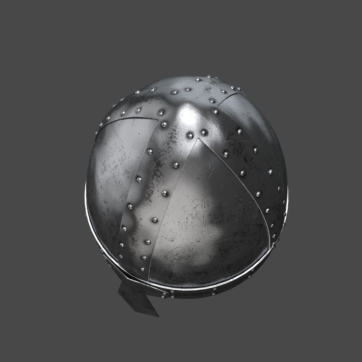 Medieval helmet Low-poly 3D model_7