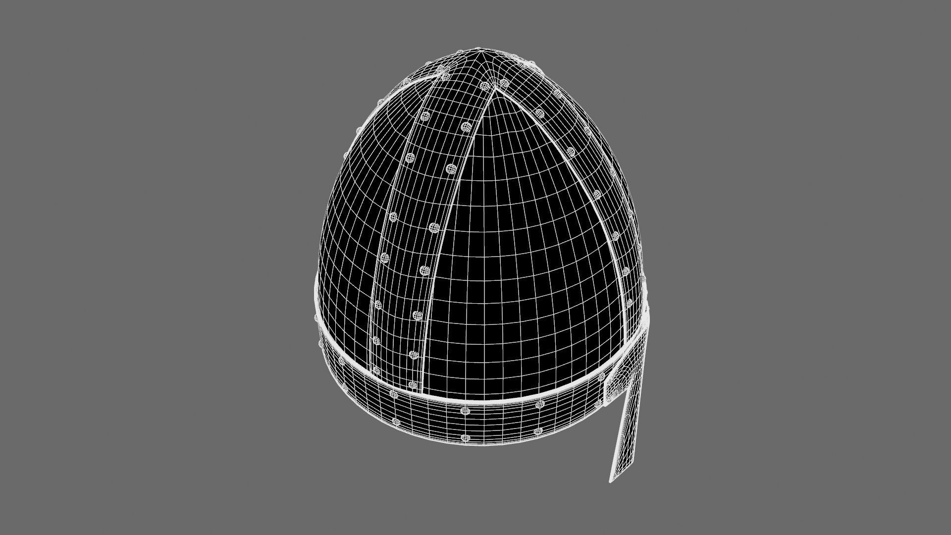Medieval helmet Low-poly 3D model_18
