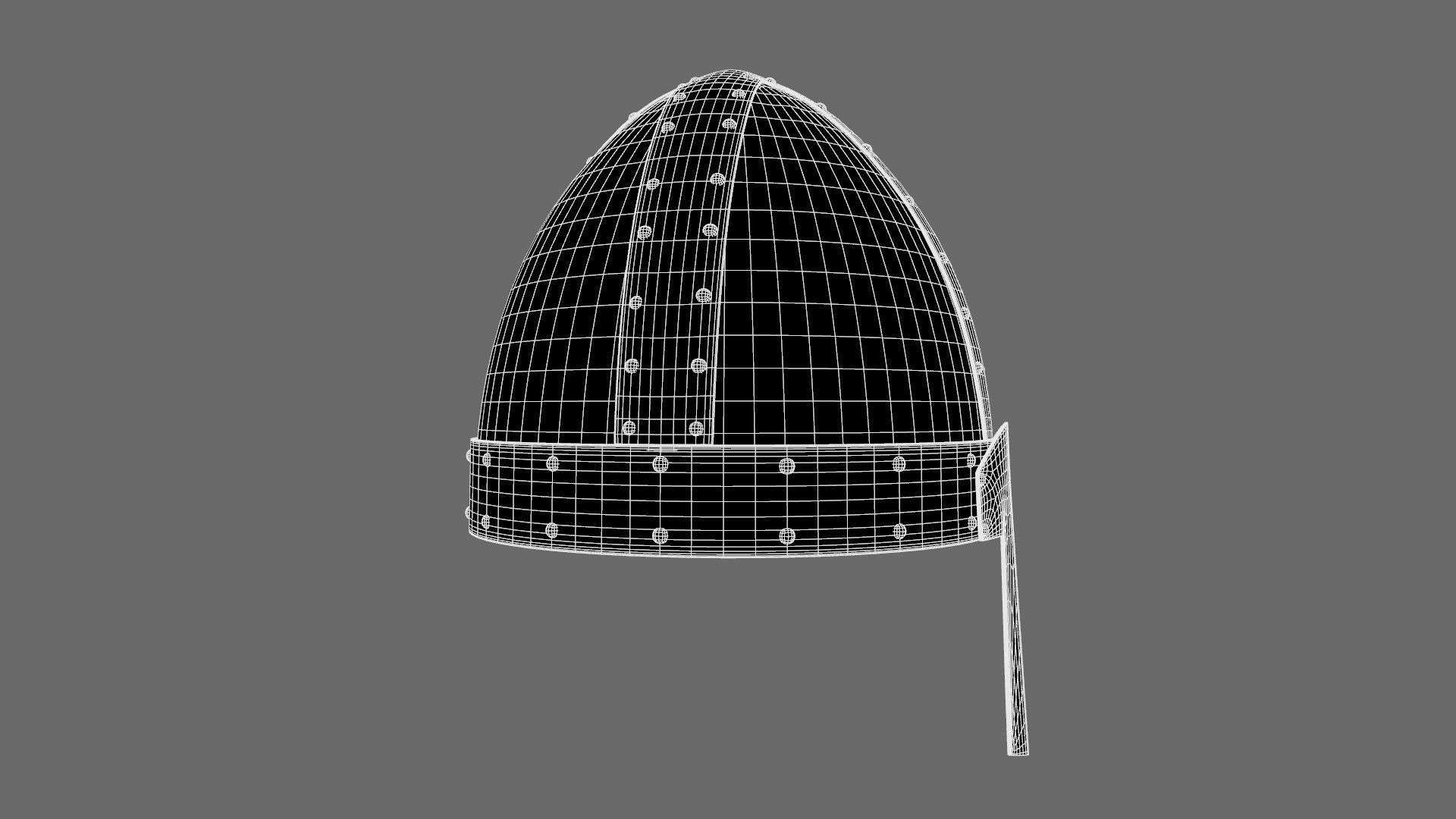Medieval helmet Low-poly 3D model_11
