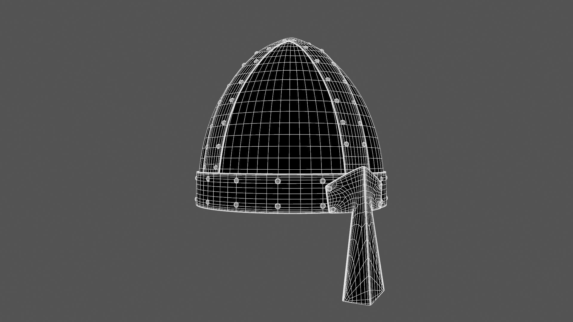 Medieval helmet Low-poly 3D model_15