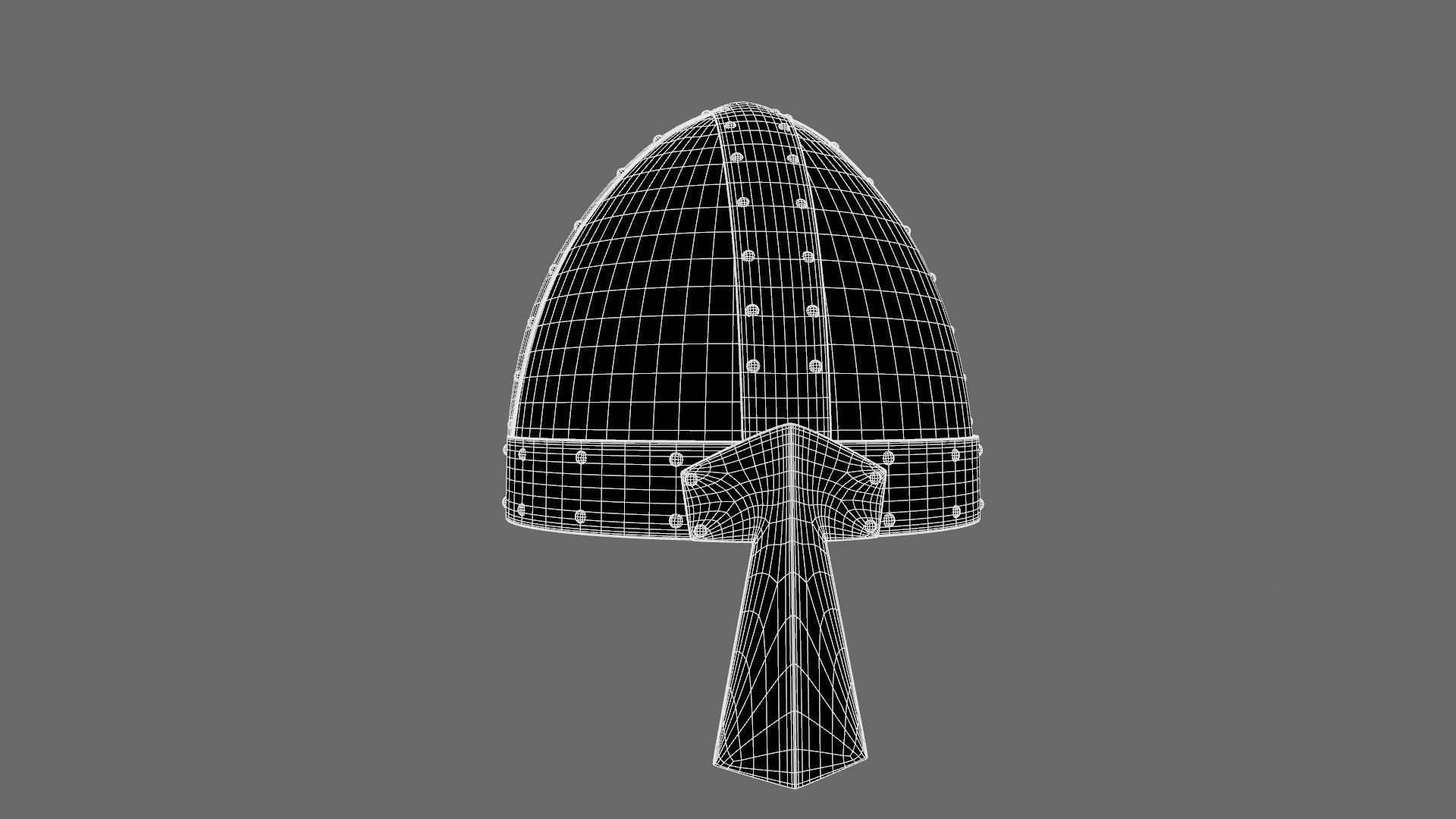 Medieval helmet Low-poly 3D model_10