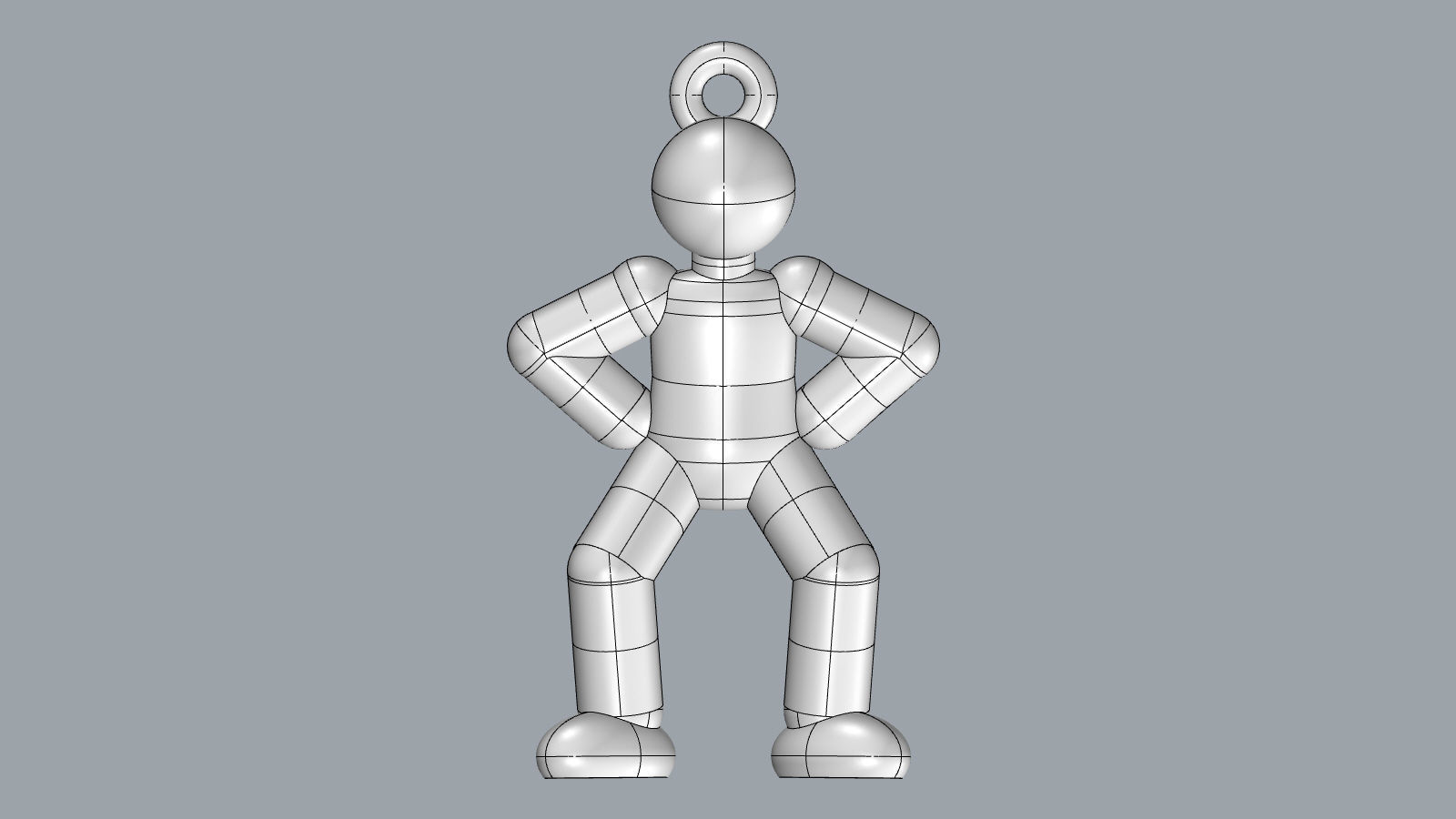 Charm pendant - Matchman posture set 1 - 5 models - 01 to 05 3D print model_10