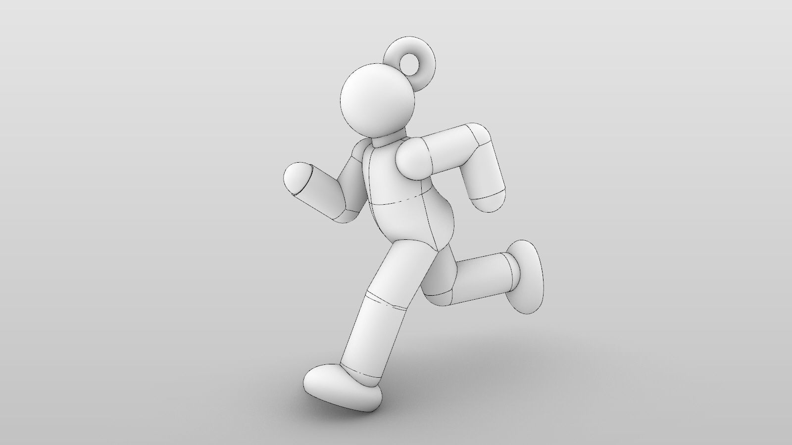 Charm pendant - Matchman posture set 1 - 5 models - 01 to 05 3D print model_21