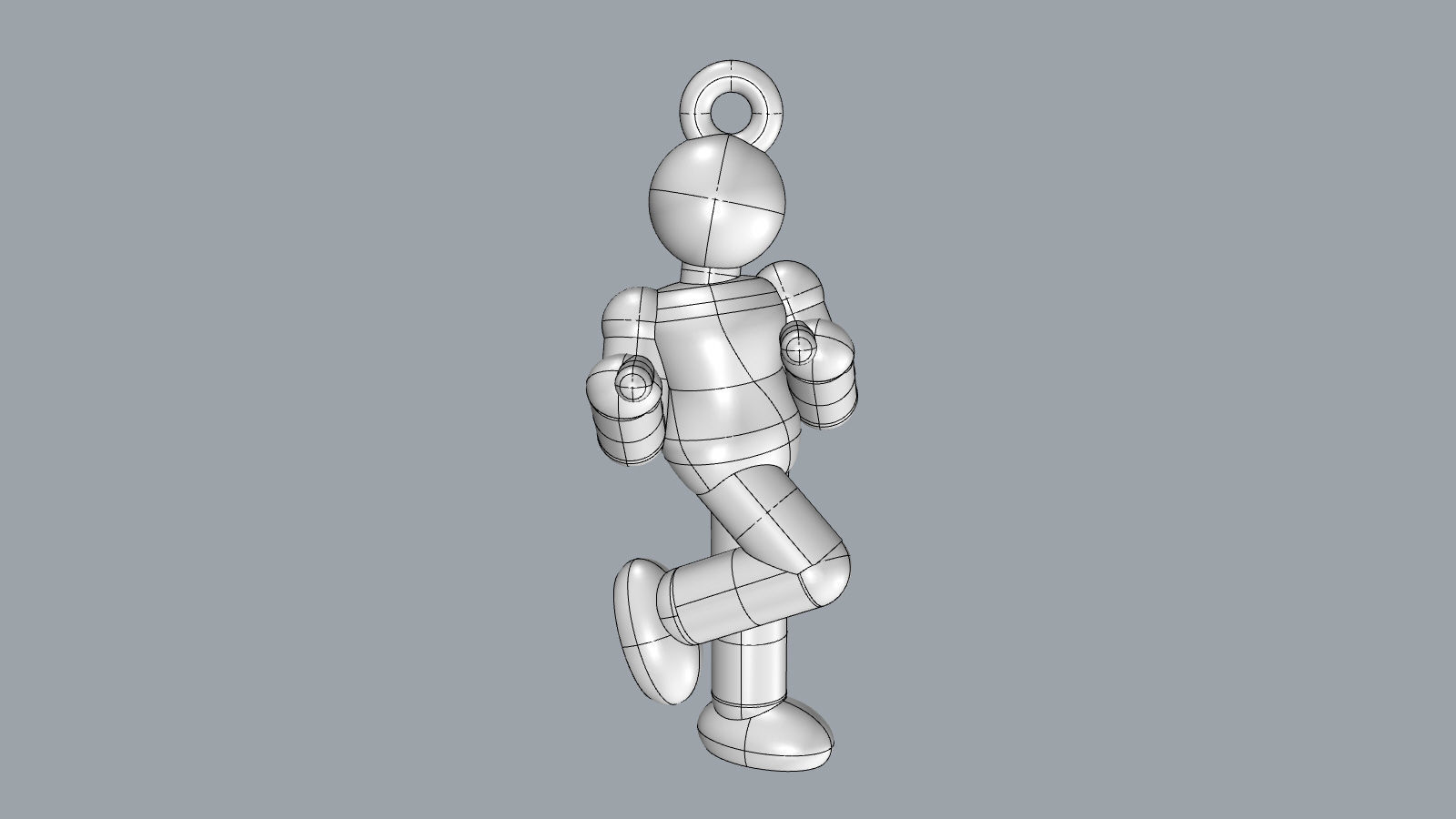 Charm pendant - Matchman posture set 1 - 5 models - 01 to 05 3D print model_9