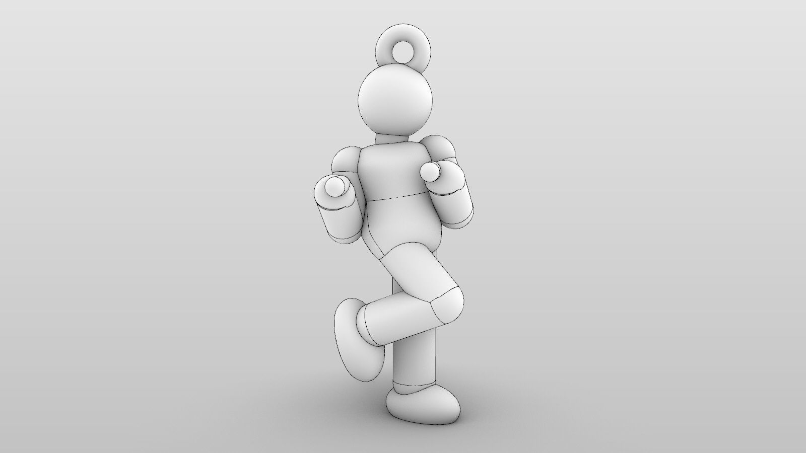 Charm pendant - Matchman posture set 1 - 5 models - 01 to 05 3D print model_19