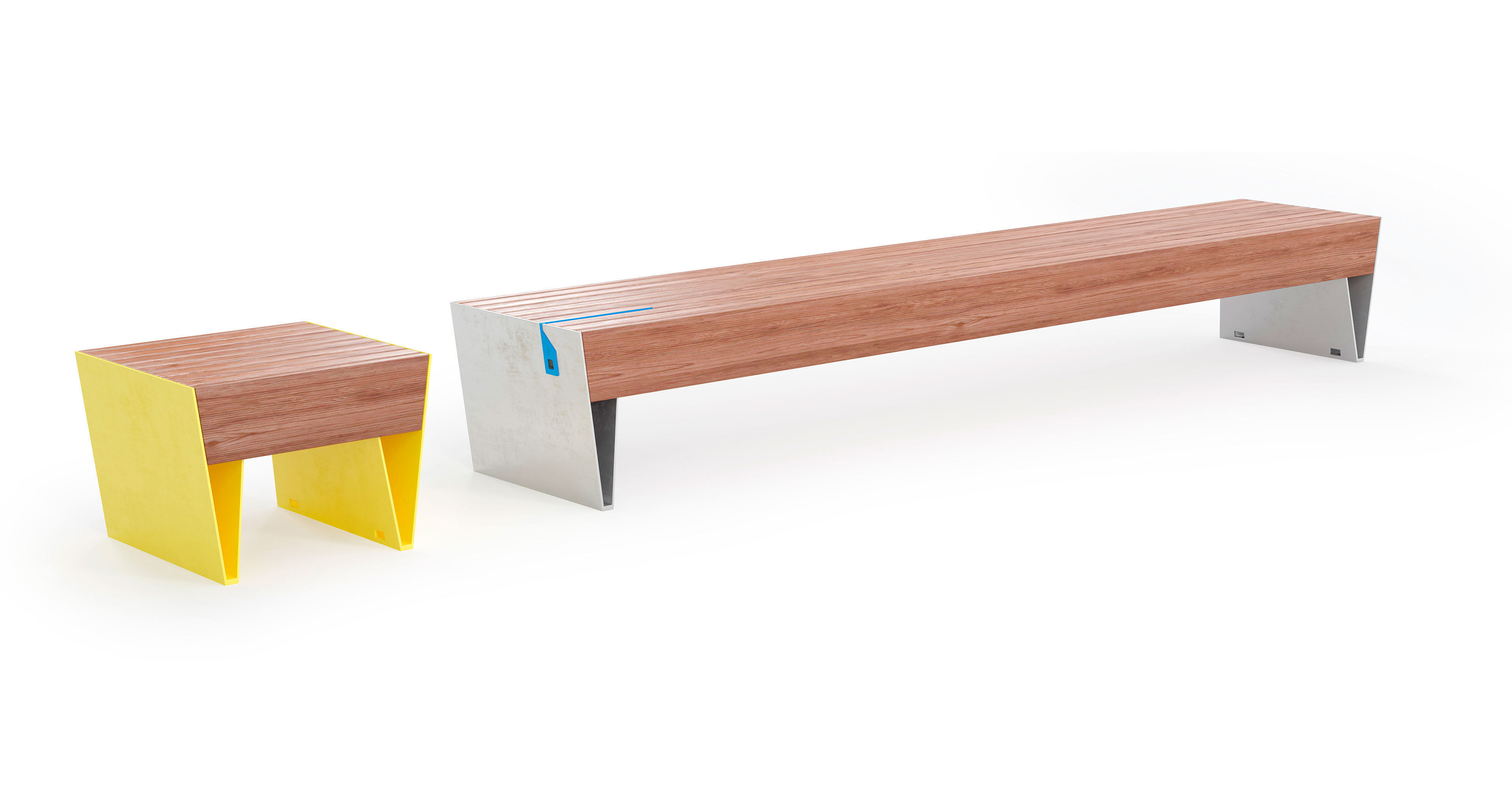 Mmcite Benches Blocq Low-poly 3D model_6