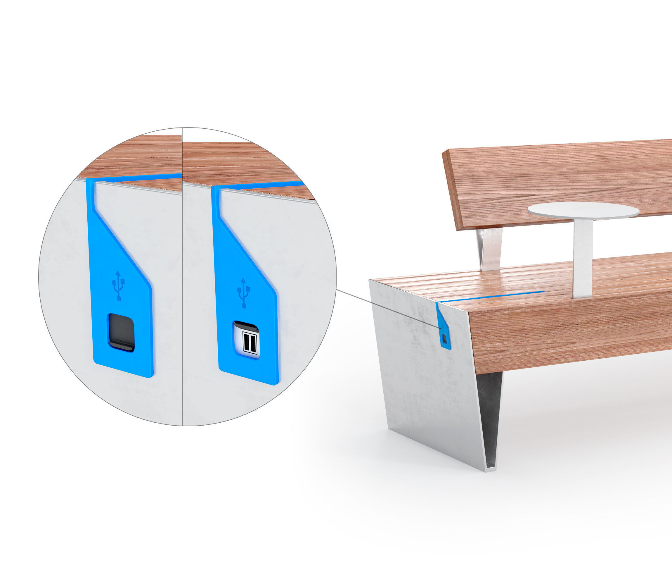 Mmcite Benches Blocq Low-poly 3D model_3