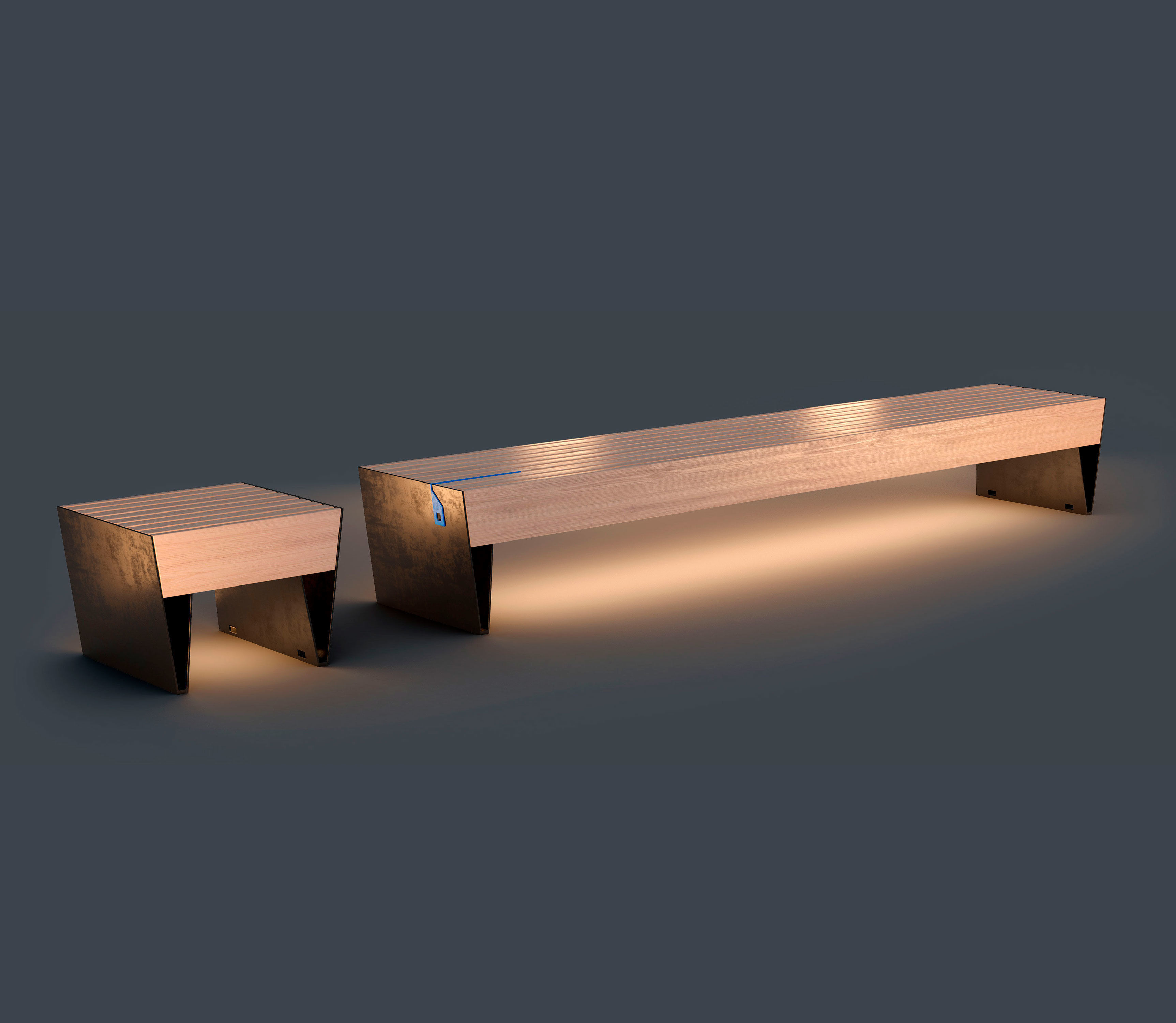 Mmcite Benches Blocq Low-poly 3D model_4
