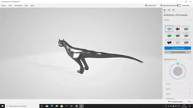 Carnotauros computer screen showing dinosaur Free 3D model